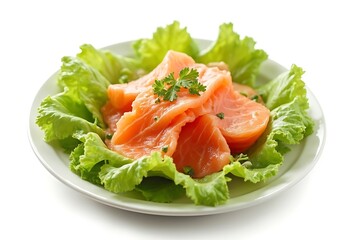 Salmon, avocado and salad. Healthy eating