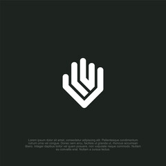 Elegant and unique simple outline hand logo, ideal for personal branding and creative projects