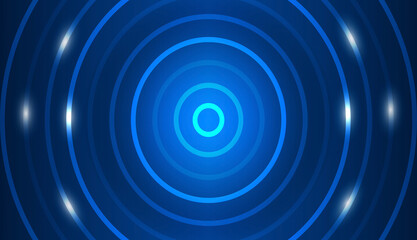 Abstract concentric circles in shades of blue, creating a dynamic and visually engaging design. Perfect for tech or futuristic themes.