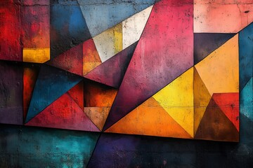 Fototapeta premium transforming into abstract geometric art. Generative AI