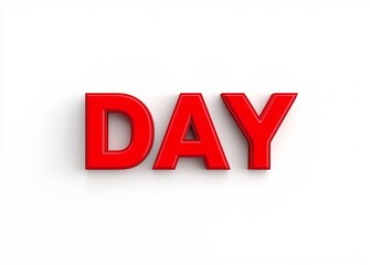 Clip art design, 3D 'DAY' text in red, white background.