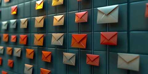 Overflowing Inbox Digital Emails Communication Overload 3D Render