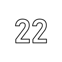 num 22 icon vector symbol isolated