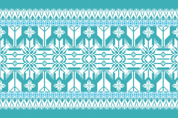 Geometric floral pattern  background  flower ethnic pixel pattern,Aztec style,abstract background.design for texture,fabric,clothing,decoration,print,sarong.