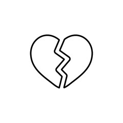 broken heart icon vector symbol isolated