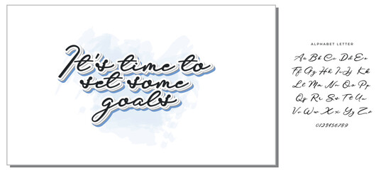 It's time to set some goals, Vector illustration isolated on white background. Concept of personal scheduling template. Hand Drawn typography / lettering design.Perfect for cover,poster,diary,planner.