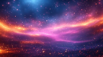 Fototapeta premium Glittering Cosmic Landscape With Vivid Hues