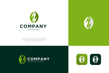 abstract leaf logo design vector