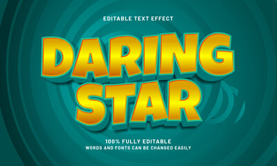 daring star editable text effects with a hero and kids theme