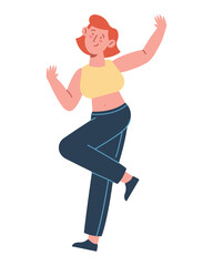 dancing happy woman