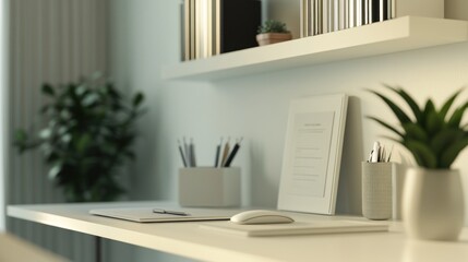 Serene Minimalist Home Office Workspace