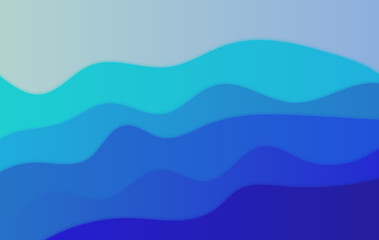 Sea waves background illustration, layered