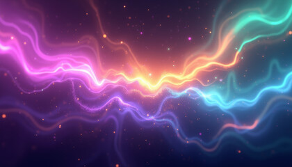 Obraz premium Vivid Multicolor Aurora Light Waves