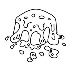Cheese Melting Line Icons Editable Stroke