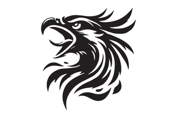 Falcon head silhouette and vector