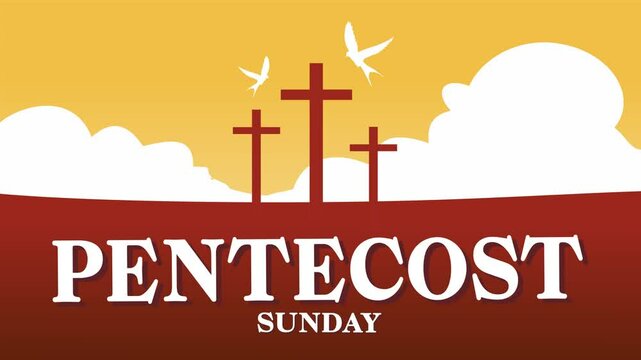 happy pentecost day with a cross and a dove