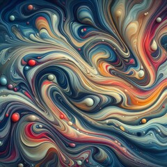 Obraz premium Liquid Marble Effect A swirling blend of colors resembling liqui