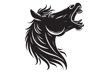 Horse head silhouette and vector