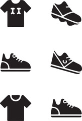 Shoes Icon Set. Collection Of Sneakers, T-Shirt, Sneakers And Other Elements. Also Includes Symbols Such As Sneakers, Sneakers, T-Shirt.