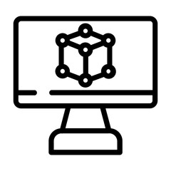 3d modeling Line Icon