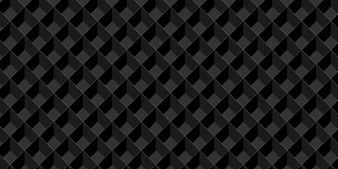 Minimal modern cubes geometric tile and mosaic wall grid backdrop hexagon technology wallpaper background. Black block cube structure grid triangle texture vintage design.