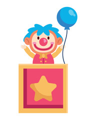 happy clown with balloon