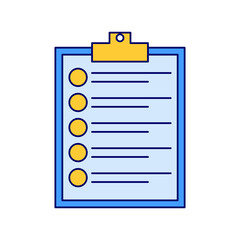 Simple and minimal clip board icon vector illustration, clip board icon vector in lineal color style perfect for business project needed