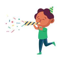 cheerful boy celebrating