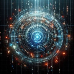 Fototapeta premium Matrix Code with Luminogram Matrix code with a luminogram effect