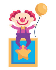 funny happy clown with balloons