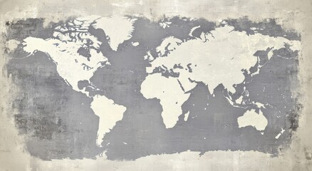 Grunge textured world map.