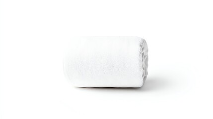 Obraz premium Rolled white blanket, soft texture, ideal for cozy settings, bedrooms, or relaxation areas, pristine white isolate background.