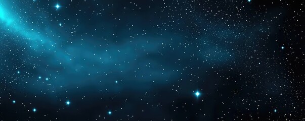 Fototapeta premium Cosmic abstract background concept. A stunning view of a starry night sky with vibrant blue cosmic dust and distant stars.