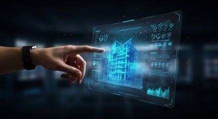 Futuristic interaction with holographic smart building interface