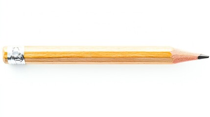 Fototapeta premium A close-up of a sharpened wooden pencil on a white background, perfect for art and writing materials.