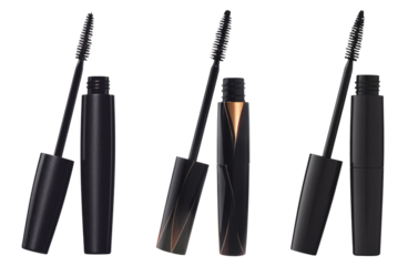 High-Quality PNG black mascara with wand isolated on white background