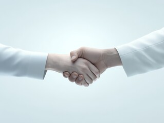 A handshake symbolizes agreement and collaboration between two individuals.