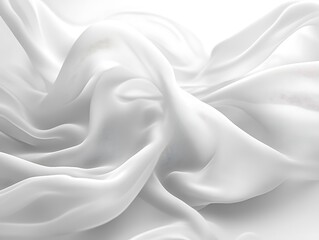 Obraz premium Draped White Fabric Soft Gentle Waves Texture
