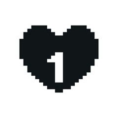 black pixelated heart icon