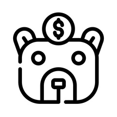Icon Savings Piggybank With Style Outline