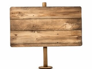 Isolated Wooden Sign on White Background Perfect for Customization and Creative Editing, Ideal for Marketing and Advertising Needs