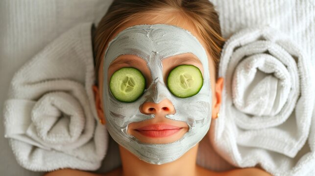 Relaxing Spa Day at Home: Soothing Face Mask & Cucumber Treatment