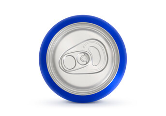 Blue soda aluminum can, transparent background