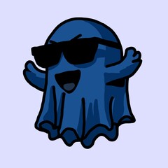 Ghost Cartoon Character Happy