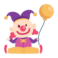 Fototapeta premium happy clown with balloons cartoon