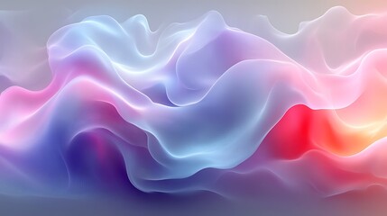 Obraz premium Abstract Pastel Waveforms Digital Art