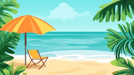 Obraz premium Serene Sea and Beach Background: A Tranquil Coastal Scene for Relaxation and Inspiration.