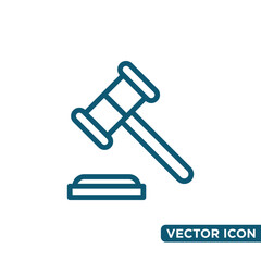 Simple Hammer Law Icon Design Template