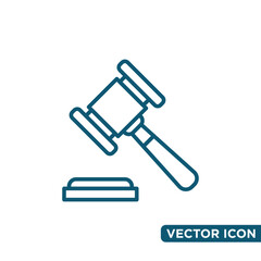 Simple Hammer Law Icon Design Template