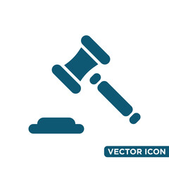 Simple Hammer Law Icon Design Template